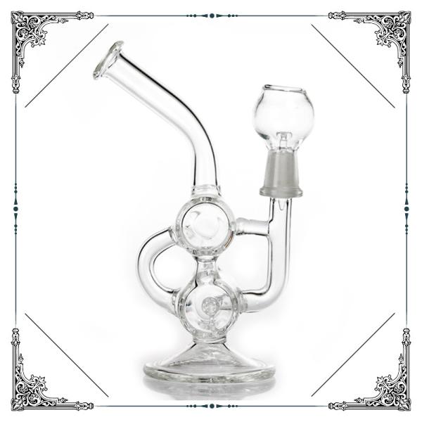 Dab Oil Rigs Bongs Baby Double Barrel Smoking Water Pipe Bubbler