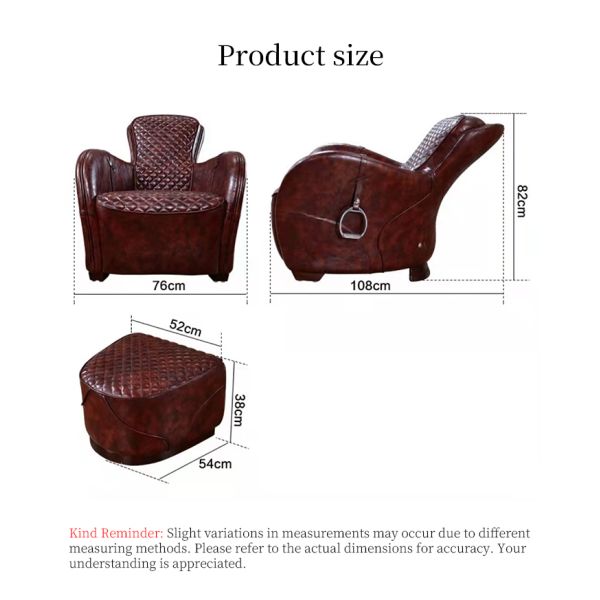 Nidea #8810 Aviator Retro Industrial Chaise Lounge Chair with Cooling Feature for Living Room Bedroom Home Furniture