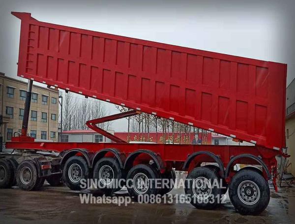 45m3 bulk heavy duty tipper trailer , 5 axle dumper trailer with 13R22.5 Tyre, Sinomicc brand semi dump trailer