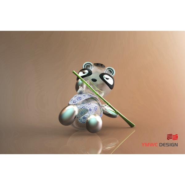 Stainless Steel Panda Shape Landscape Sculpture for Outdoor Decoration and Landscaping