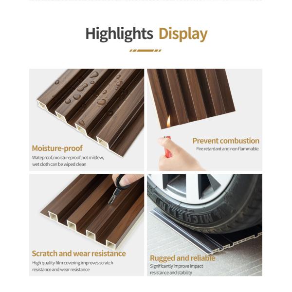 Revestimiento interior tablero de bambú de carbón de madera tablero de pared WPC fábrica de madera suministra directamente revestimiento impermeable paredes exteriores