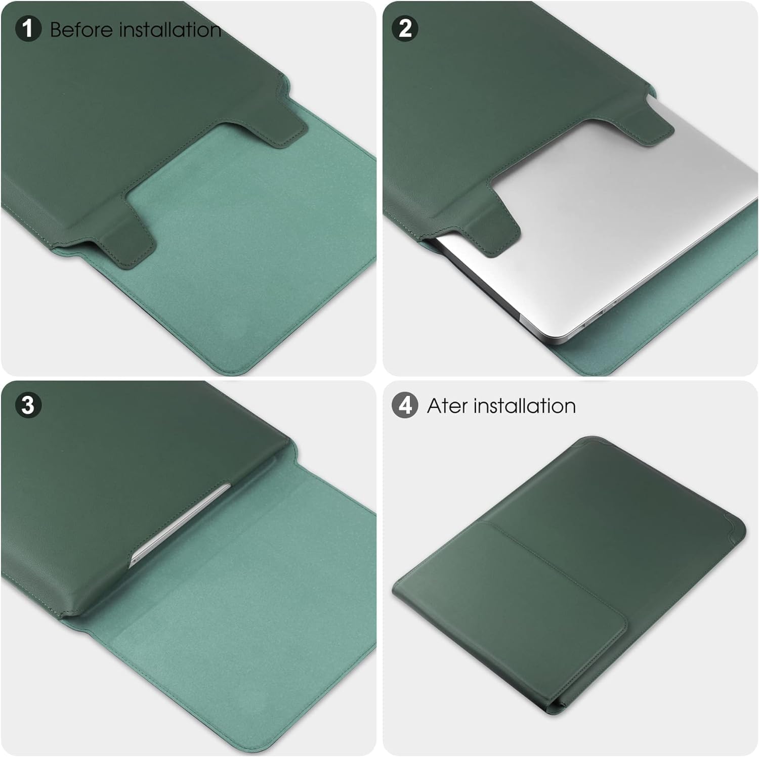 Laptop Sleeve Case with Stand and Mouse Pad 15-16 Inch Laptop Case Leather Protective Cover for MacBook Pro Air 13 15 Inch Wholesale OEM/ODM/Private Label