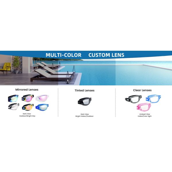 Anti-Fog UV Protection Swim Goggles with No Leaking Design for Swimming and Water Sports