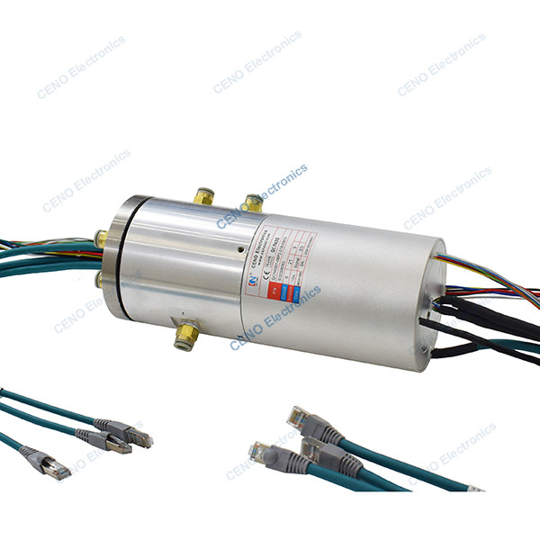 Integrate Pneumatic Hydraulic Rotary Union With Power Encoder & Ethernet Signal