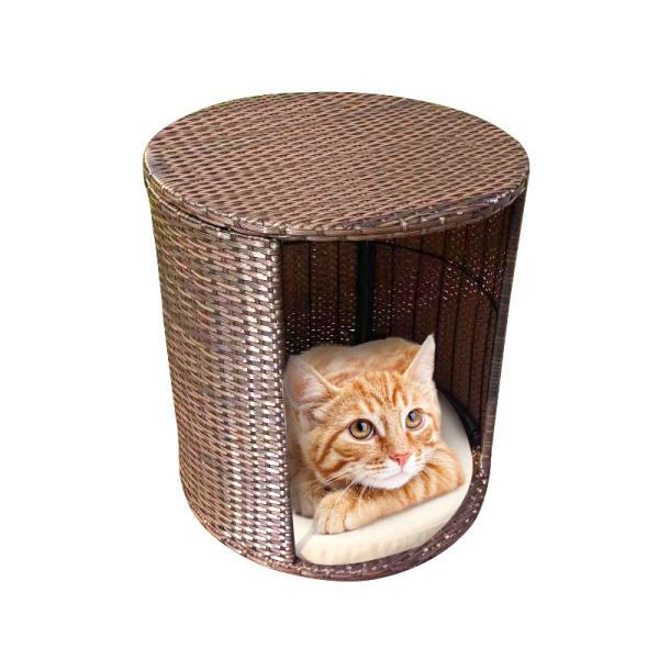 Unique Multifunctional Ottoman Table House Footrest Seat Large Cube Condo Bed For Cats And Dogs Washable Mat Pet Bed