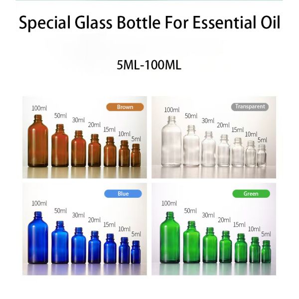 Bouteille de gouttelette de verre borosilicate à blocage de la lumière avec gouttelette de précision pour huiles essentielles