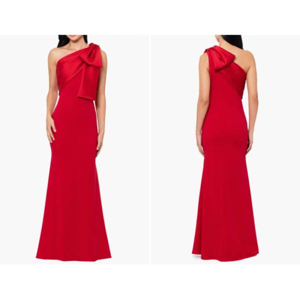 Sexy One-Shoulder Red Long Evening Dress Mermaid Gown Sleeveless Custom-made Size Manufacturer