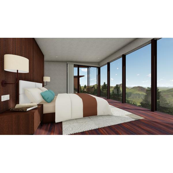 Cottage Prefab Timber Homes , Prefabricated Wooden Houses With Open Area Bathroom