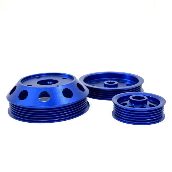 CNC Machined 6061 Billet Crankshaft Pulley Wheel Kit For Car Nissan Skyline RB20DET
