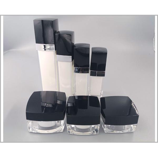 Square 50ml Acrylic Airless Bottle For Cosmetic Packaging