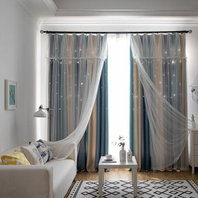 Coton blanc isolé latéral de panne d'électricité d'hôtel de tissu de rideau poly