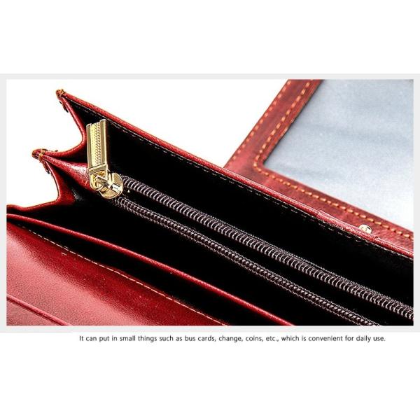 Cartera de cuero auténtica personalizada del clip triple del dinero de las mujeres RFID