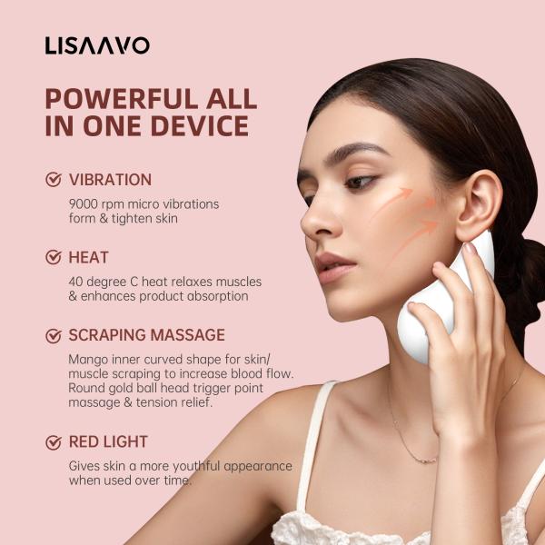 Heating Vibration Facial Massager 5W Red Light Face Massager Tool Vibrating