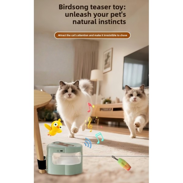 Indoor Wireless Cat Toy Rechargeable Automatic Interactive Cat Teaser For Felines