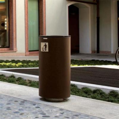 Balde do lixo de aço de resistência público urbano do metal
