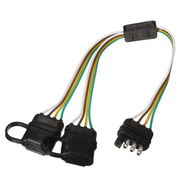 Настраиваемая длина 4 булавки плоский Y-разделитель прицепа кабель мужчина к женщине проволока расширение