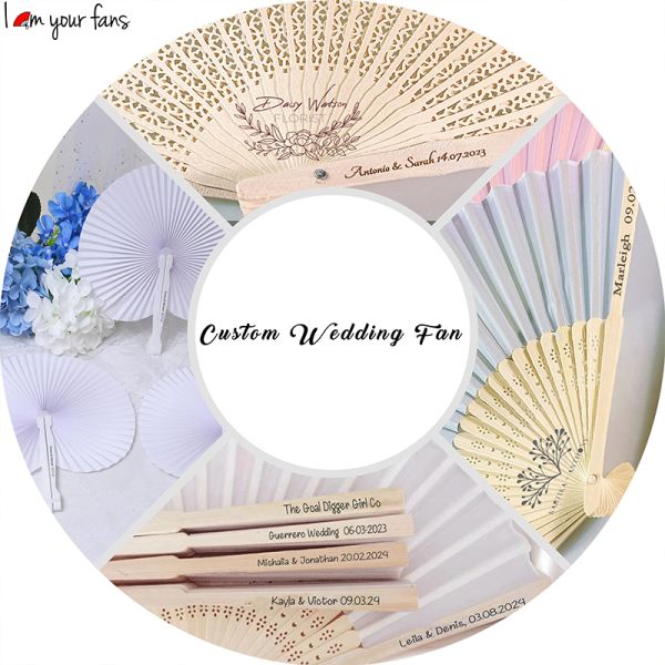 Custom Heart/Round Solid Color Hand Fan Clappers - Wedding Party Favors Factory Direct Price