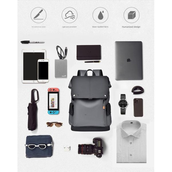 Mochila de Negocios y Portátil de Gran Capacidad, Resistente al Agua y al Desgaste, para Viajes