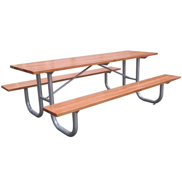 SGS  sunproof 6 Seats Metal And Wood Garden Table