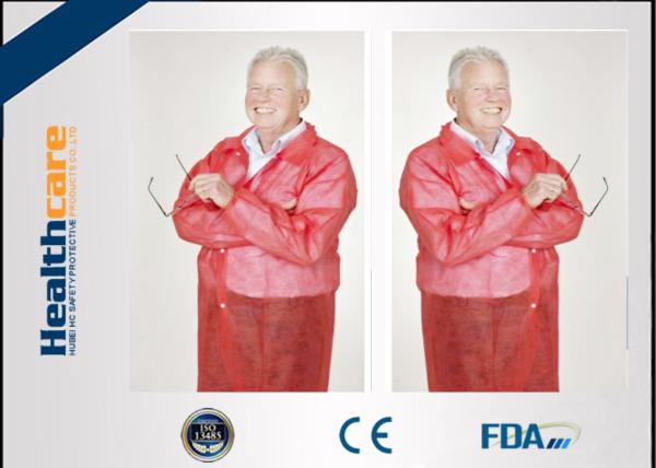 Conformable Medical Disposable Laboratory Coats With Pocket Collar Knitted Anti - Fluid