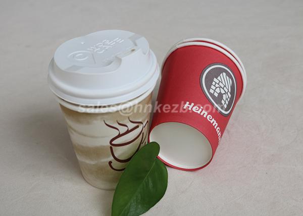 500ML Printed Recyclable Single Wall Paper Cups Cutomized Logo For Hot Drinking