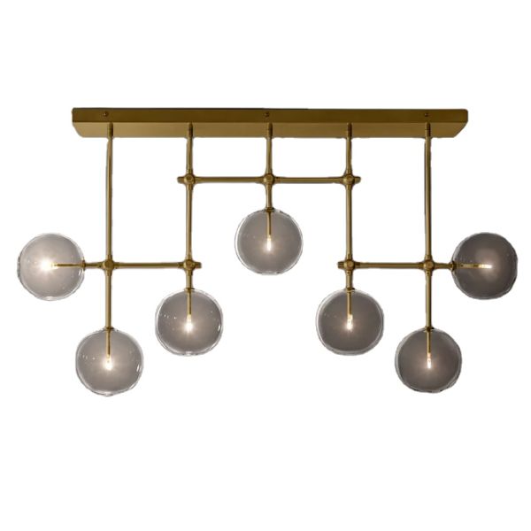 Customizable Color Temperature Brass Crystal Chandelier with Copper Body Material and 50000 Hours Lifespan for Dining Room