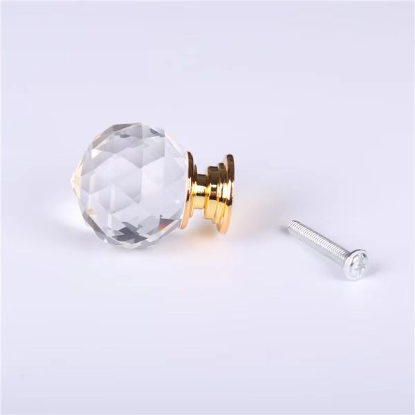 Hardware Accessories Zinc Alloy Wardrobe Knob Pull Kitchen Cabinet Drawer Sphere Ball 20mm Crystal Furniture Handle
