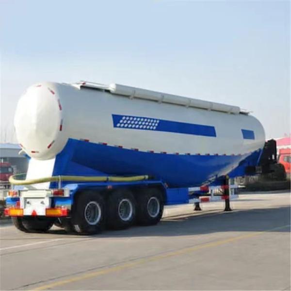 Self-dumping 30-60 CBM Bulk Cement/Fly Ash/Flour/Powder Material Transport Tank Truck Semi Trailer