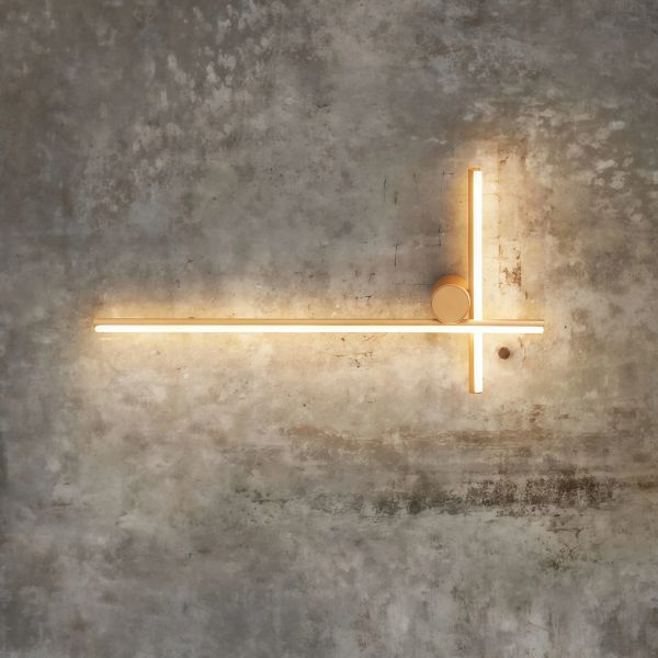 JYLIGHTING Modern Cross Bar Wall Light, Brushed Aluminum Frame & Milky White Acrylic Diffuser for Corridor and Bathroom Vanity