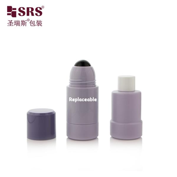 Replaceable Gemstone Roll-on Bottle Empty Cosmetic Container For Deodorant