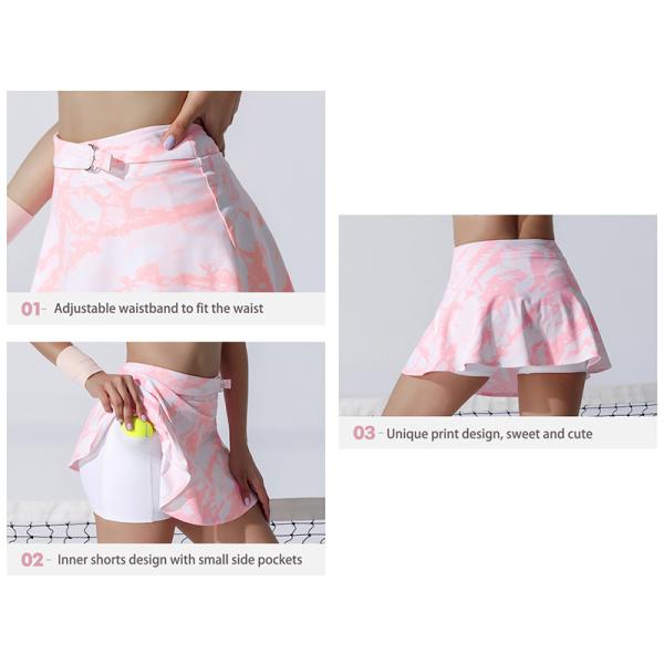 Женщин Skorts гольфа тенниса простирания STC юбки бадминтона активных напечатанные с карманом
