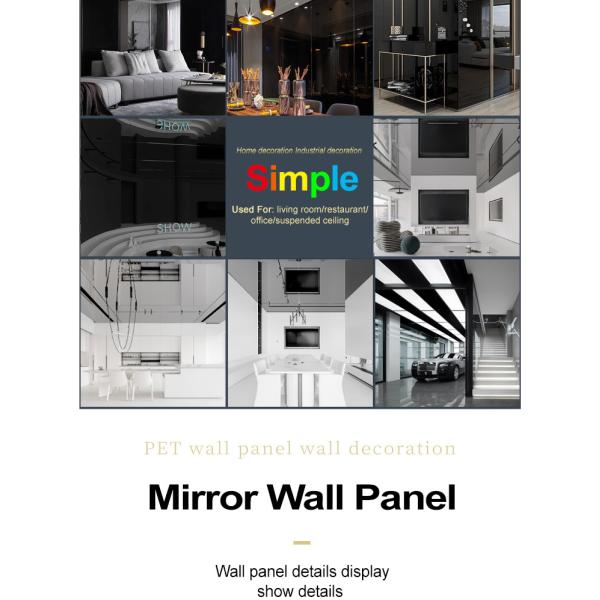 Экологически чистый интерьер Бамбук Уголь Зеркало Стенные панели ПВХ Зеркало Деревянный фанера