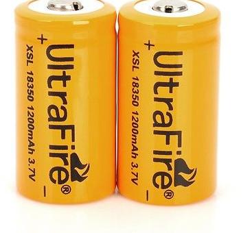 Factory Directly Sell UltraFire XSL18350 3.7v 1200mAh lithium Rechargeable Battery