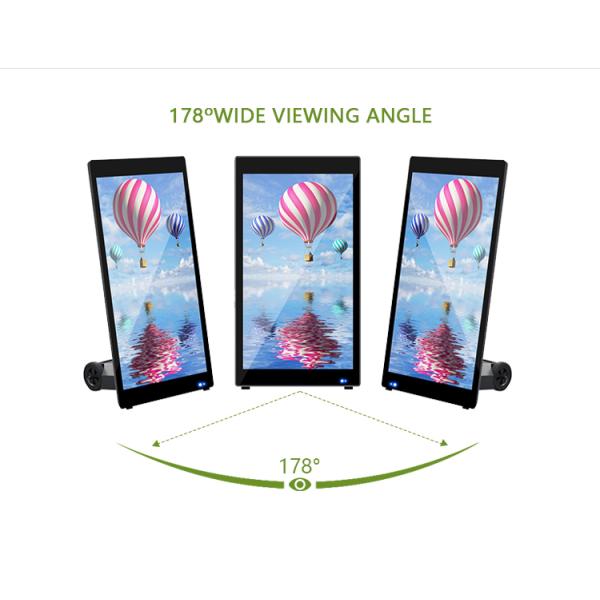 43 Inch Moveable Digital Kiosk Signage Battery Powered Outdoor Advertisement Board