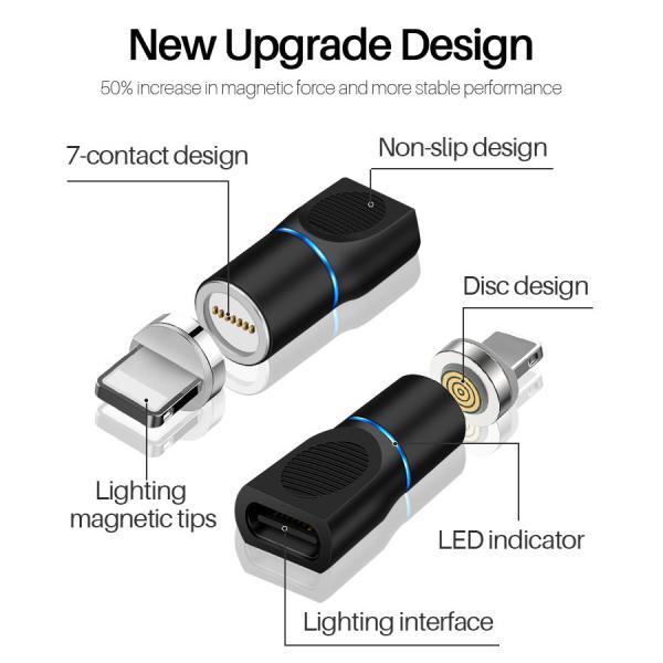 2.4A Magnetic OTG Cable Data Sync Transfer Durable 3 In 1 OTG Adapter