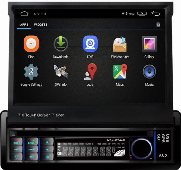 Ouchuangbo car radio android 6.0 system for universal Retractable radio with gps navi 1080 video reverse camera wifi BT