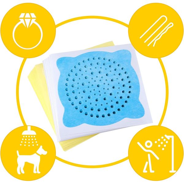 30-Piece Disposable Shower Bathtub Hair Catcher Membrane Fabric Fiberglass Shower Drain Stickers Pack of Membrane Fabric Mesh