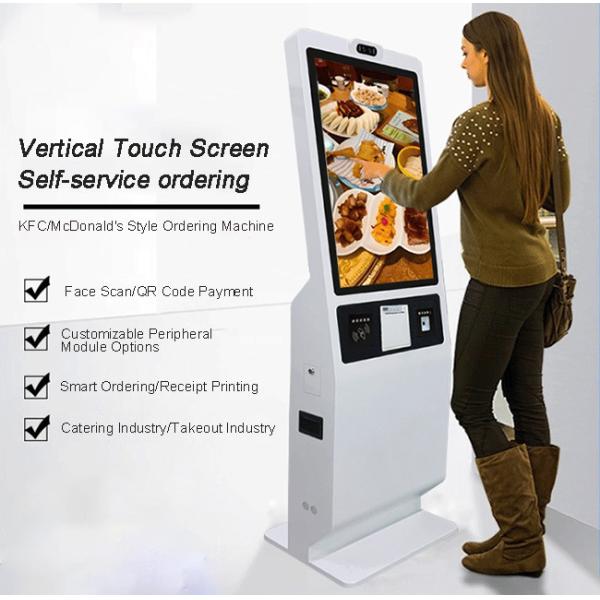 Curved Square Self Order Kiosk With Immersive Display Restaurant Ordering Kiosk 32 inch
