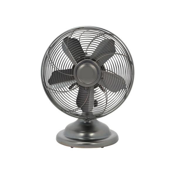Portable Metal Table Fan For Living Room Oil Rubbed Bronze Finish 4 Blades