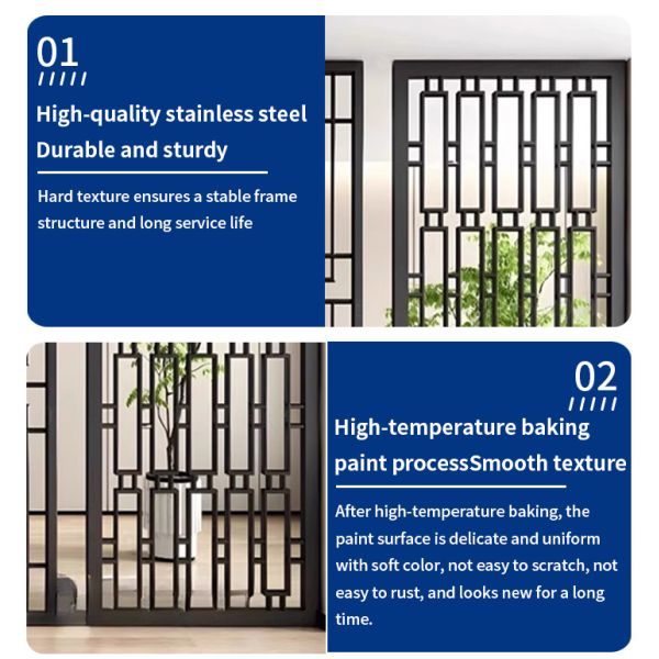 Luxury Stainless Steel Screen Partition Home Interior Room Separations Metal Screen Divider