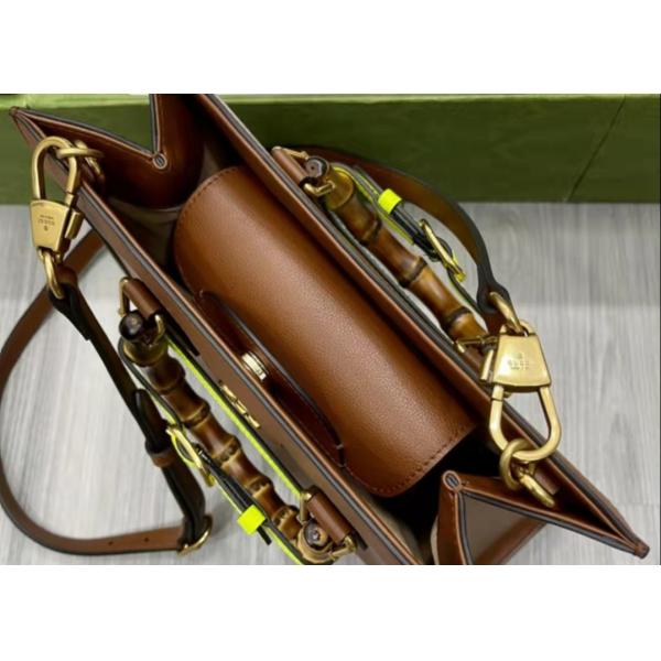 DIANA 27cm Length Bamboo Tote Bag Elegant Temperament Cross Body