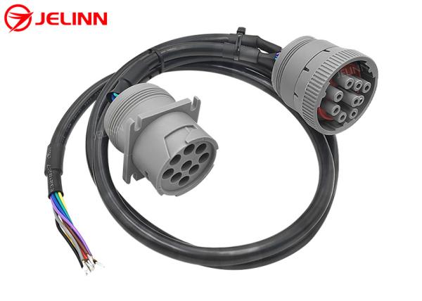 CAT 9 Pin Male Female to Open End Pigtail Splitter Y Cable for Caterpillar Excavators