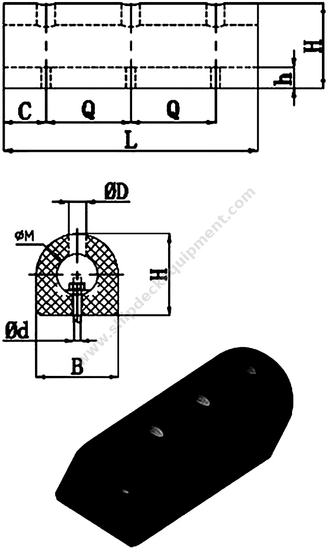 D Type Rubber Fender for Ships and Marine Terminals