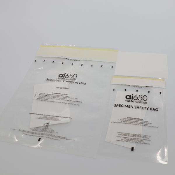 Disposable Plastic Packaging Biohazard Specimen Transport Bag 95kPa