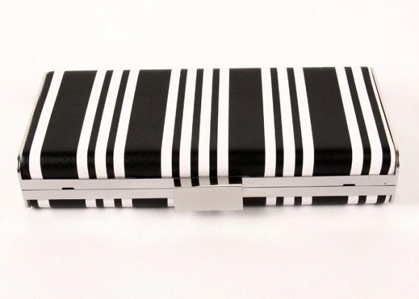 Fashionable Black And White Clutch Handbags , PU Leather Evening Bags And Clutches