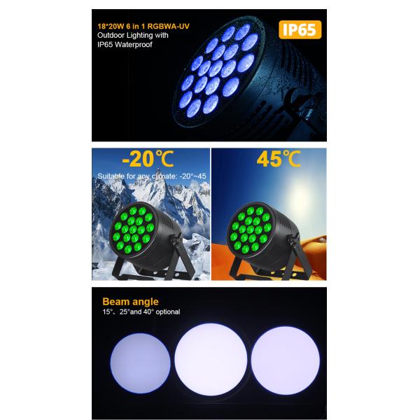Outdoor Waterproof 18*20W RGBWA+UV Led Par Light Led Uplights