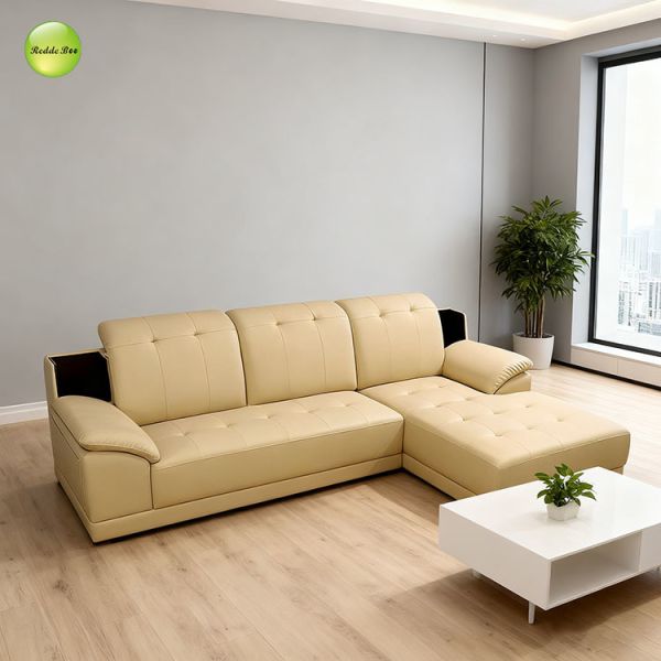 Cream Leather Sectional: Bold Contrast, Elegant Vibe – A Smart Choice for Contemporary Minimalist Interiors