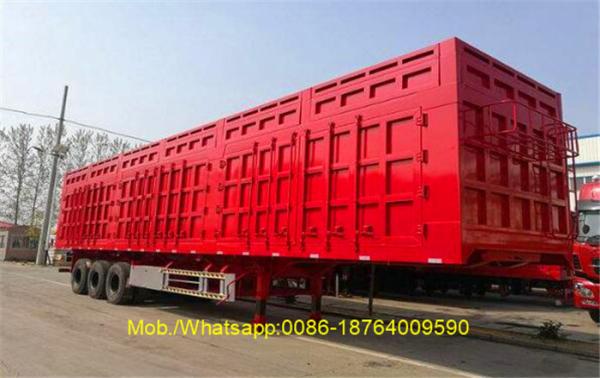 3 Axle 40T Container Flat Side Rollover Semi Dump Trailers / Side Dump Trailer
