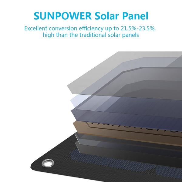 Sunpower ETFE Surface Solar Flexible Panels 35W For RV Boat Camping Mobile green boat yacht Power solar cell