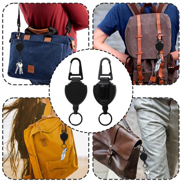 Deyi Badge Reel Heavy Duty Badge Holder Retractable Gear Retractable Cord Black Metal Color